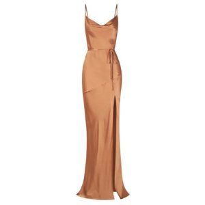 Shona Joy LA LUNE BIAS COWL MAXI DRESS - COPPER